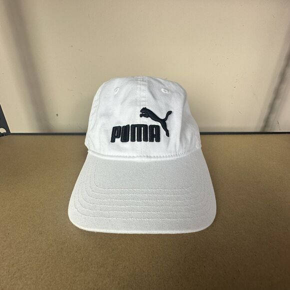 Puma Hat Cap Strapback White Black Logo Adult Adjustable Golf Style - Picture 2 of 5